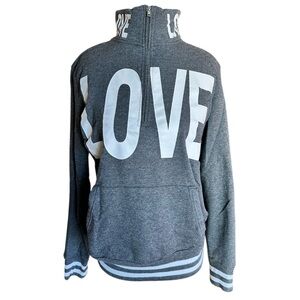 Gray LOVE logo Women’s Sweater Lightweight College Casual Athletic Gym Girl
